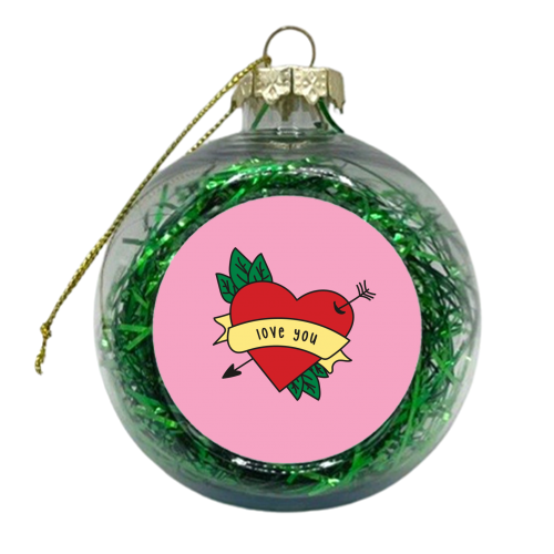 Love You - xmas bauble by Laura Lonsdale