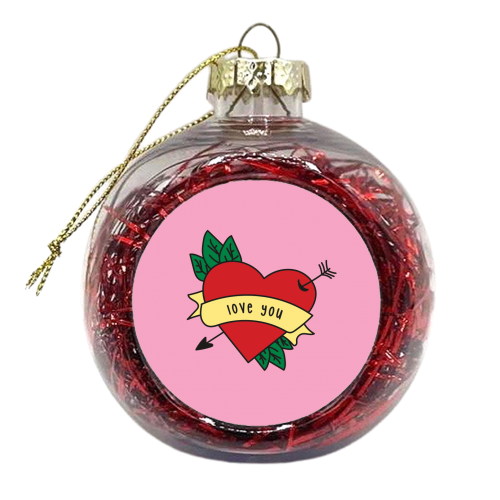 Love You - xmas bauble by Laura Lonsdale