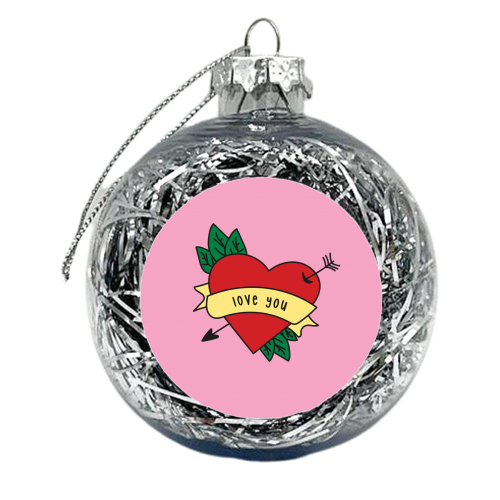 Love You - xmas bauble by Laura Lonsdale