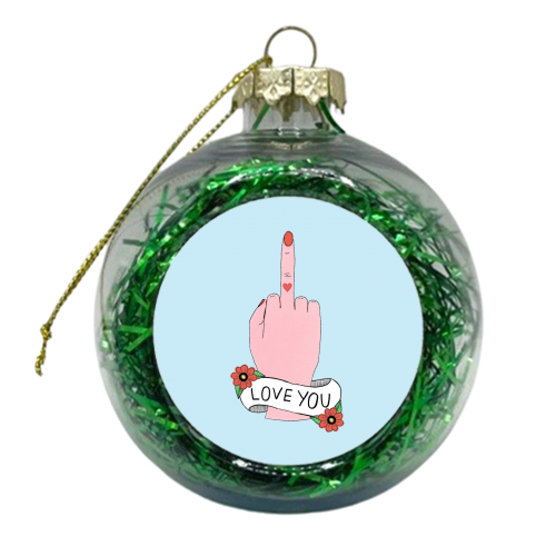Love You - xmas bauble by Yazmin Brooks