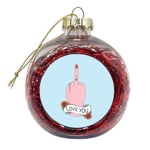 Love You - xmas bauble by Yazmin Brooks