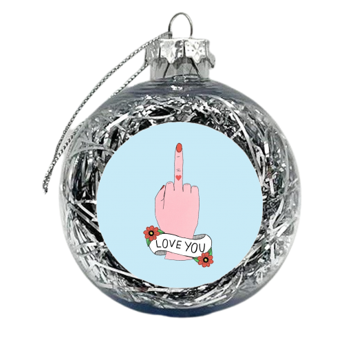 Love You - xmas bauble by Yazmin Brooks