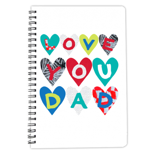love you dad hearts! - personalised A4, A5, A6 notebook by The Boy and the Bear