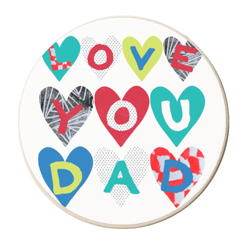 love you dad hearts! - personalised beer coaster by The Boy and the Bear