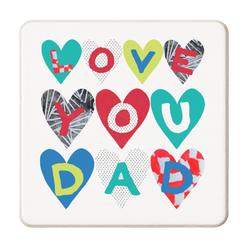 love you dad hearts! - personalised beer coaster by The Boy and the Bear