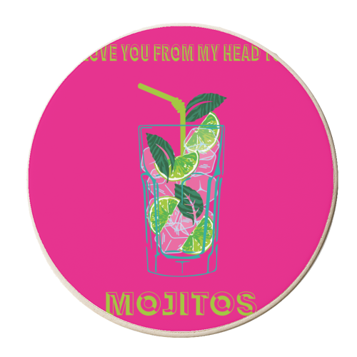 Love You From My Head To Mojito - personalised beer coaster by Luxe and Loco