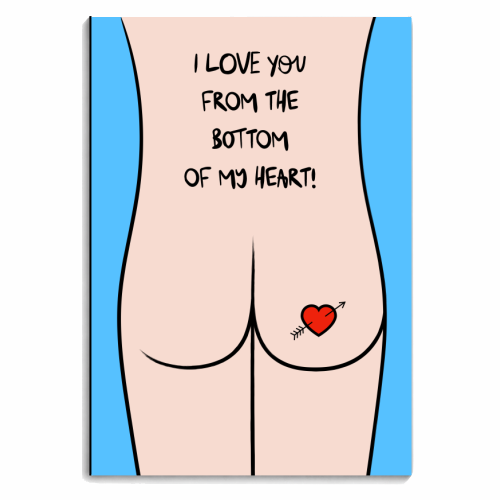 Love You From The Bottom Of My Heart! - personalised A4, A5, A6 notebook by Adam Regester