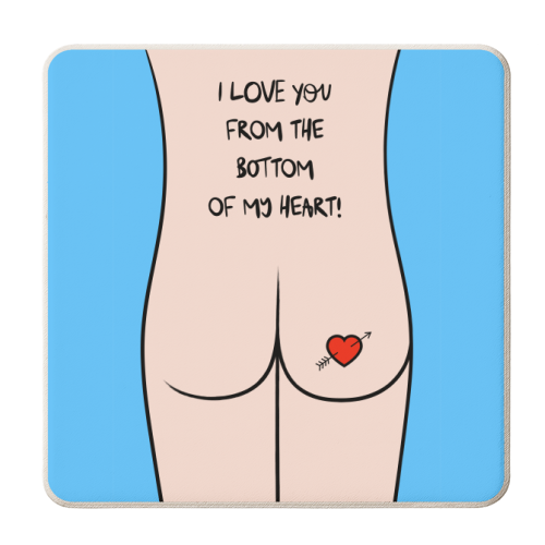 Love You From The Bottom Of My Heart! - personalised beer coaster by Adam Regester