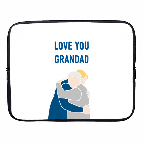 Love You Grandad (blue version) - designer laptop sleeve by Adam Regester