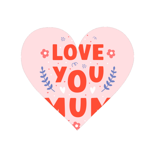 Love You Mum - Cute Bold Floral Mother's Day / Birthday Art - Magnet by By Honey Studios