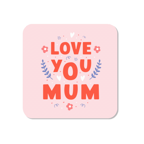 Love You Mum - Cute Bold Floral Mother's Day / Birthday Art - Magnet by By Honey Studios
