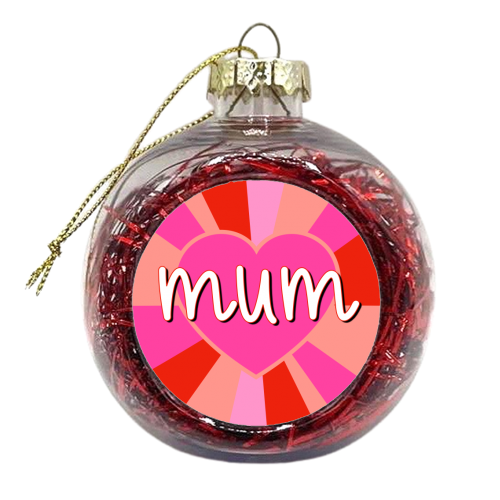 Love You Mum Heart - xmas bauble by Adam Regester