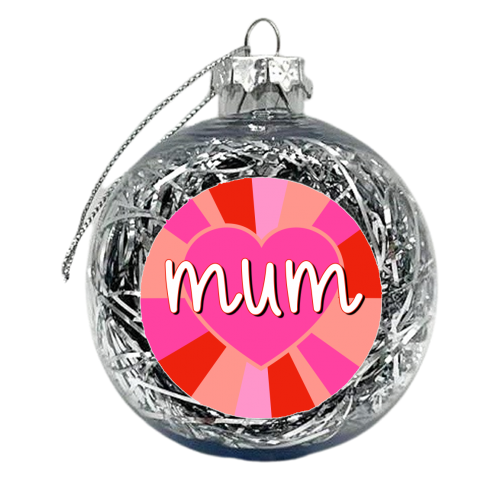 Love You Mum Heart - xmas bauble by Adam Regester