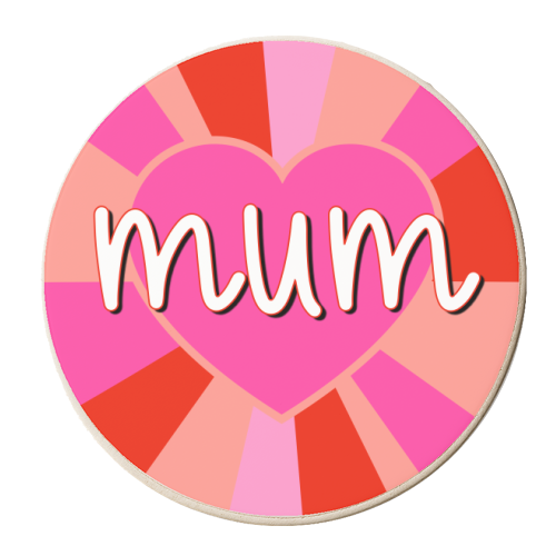 Love You Mum Heart - personalised beer coaster by Adam Regester