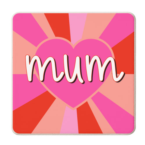 Love You Mum Heart - personalised beer coaster by Adam Regester