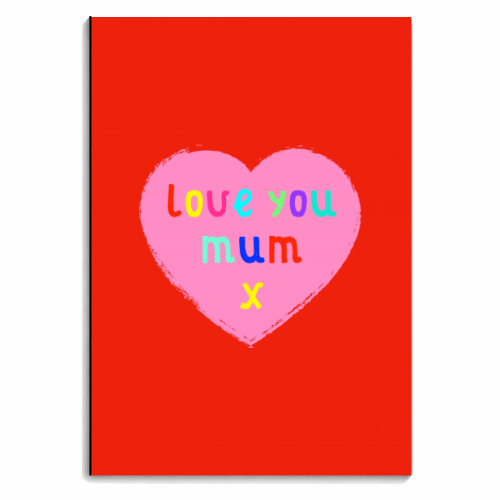 Love you Mum - personalised A4, A5, A6 notebook by Adam Regester