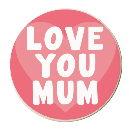 Love You Mum - personalised beer coaster by Card and Cake