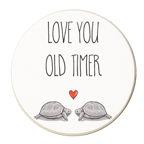 Love You Old Timer - personalised beer coaster by Adam Regester