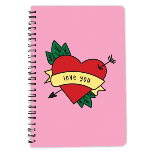 Love You - personalised A4, A5, A6 notebook by Laura Lonsdale