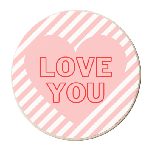 Love you - personalised beer coaster by Proper Job Studio