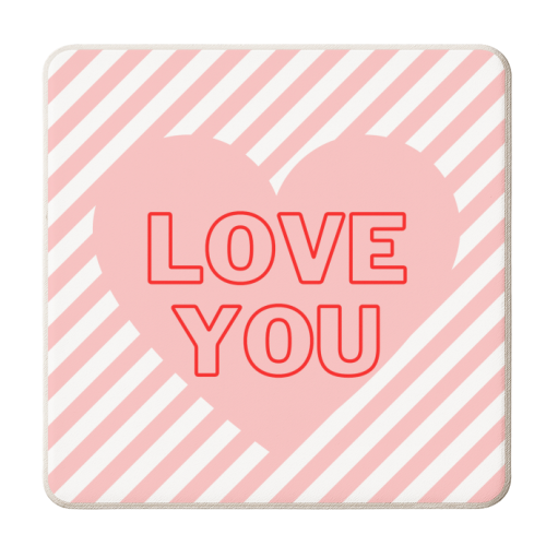 Love you - personalised beer coaster by Proper Job Studio