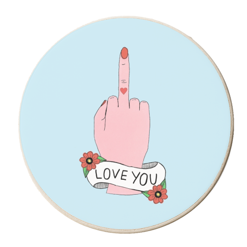 Love You - personalised beer coaster by Yazmin Brooks