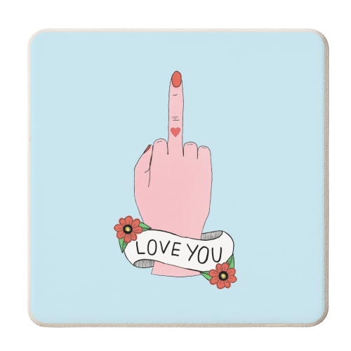 Love You - personalised beer coaster by Yazmin Brooks