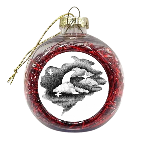 Love you to the moon and back - xmas bauble by AJ Illustration