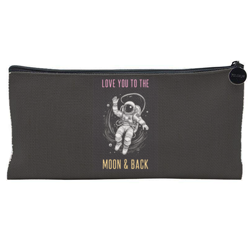 Love You To The Moon & Back - flat pencil case by Adam Regester