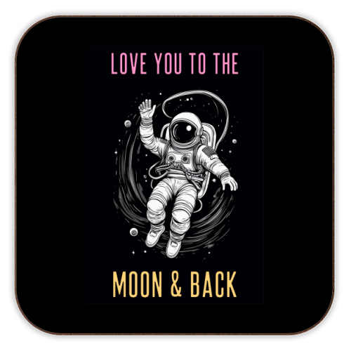 Love You To The Moon & Back - personalised beer coaster by Adam Regester