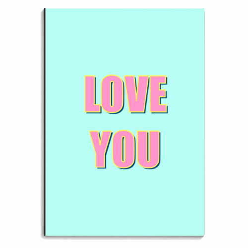 Love You Typographic Design - personalised A4, A5, A6 notebook by Adam Regester