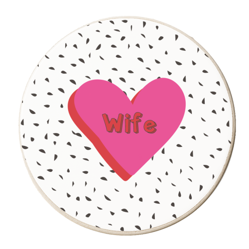 Love You Wife - personalised beer coaster by Laura Lonsdale