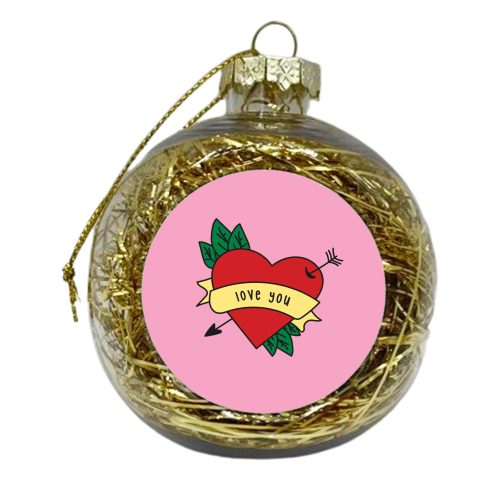 Love You - xmas bauble by Laura Lonsdale