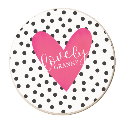 Lovely Granny Heart - personalised beer coaster by The Boy and the Bear