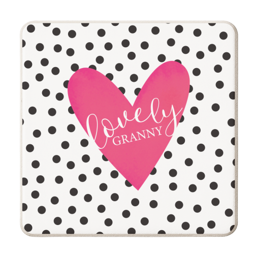 Lovely Granny Heart - personalised beer coaster by The Boy and the Bear