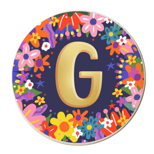 LOVELY LETTER G - personalised beer coaster by Nichola Cowdery