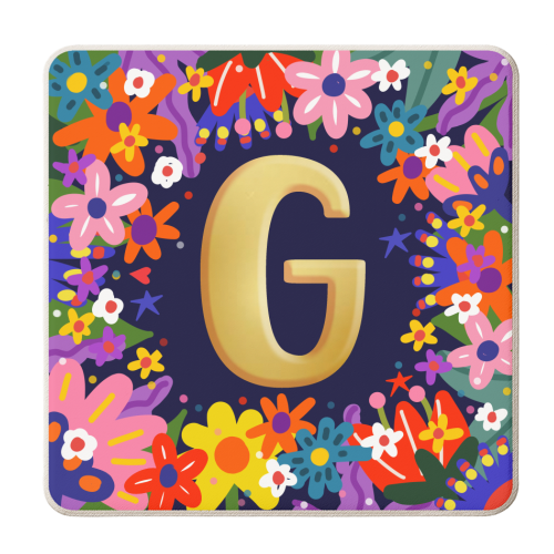 LOVELY LETTER G - personalised beer coaster by Nichola Cowdery