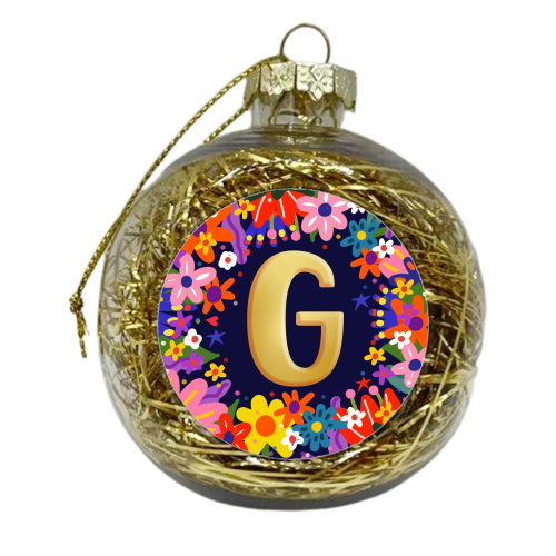 LOVELY LETTER G - xmas bauble by Nichola Cowdery