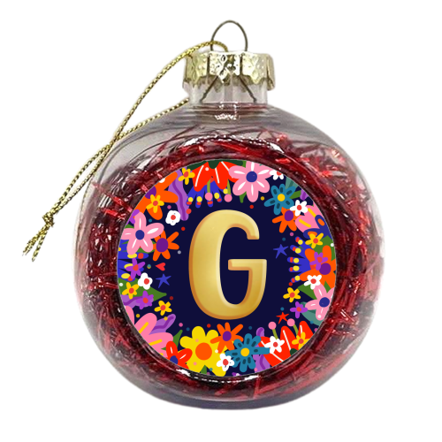 LOVELY LETTER G - xmas bauble by Nichola Cowdery