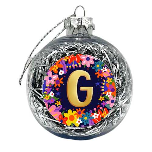 LOVELY LETTER G - xmas bauble by Nichola Cowdery