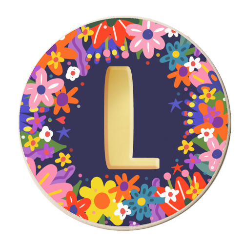 LOVELY LETTER    L - personalised beer coaster by Nichola Cowdery