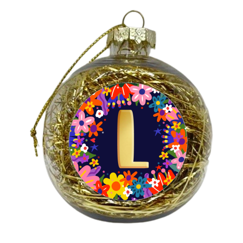 LOVELY LETTER    L - xmas bauble by Nichola Cowdery