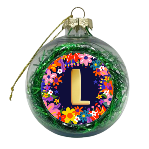 LOVELY LETTER    L - xmas bauble by Nichola Cowdery