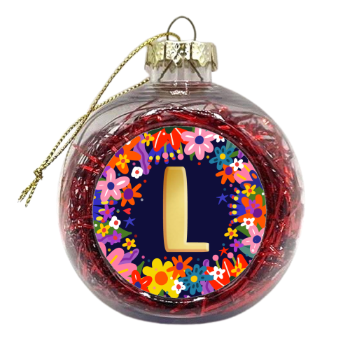 LOVELY LETTER    L - xmas bauble by Nichola Cowdery