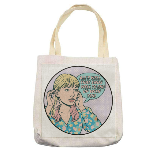 Lover Tay - printed canvas tote bag by Ms Doodle