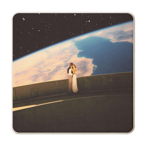 Lovers On The Bridge - personalised beer coaster by taudalpoi