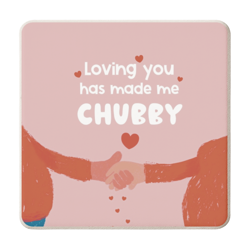 Loving you has made me chubby - personalised beer coaster by Giddy Kipper