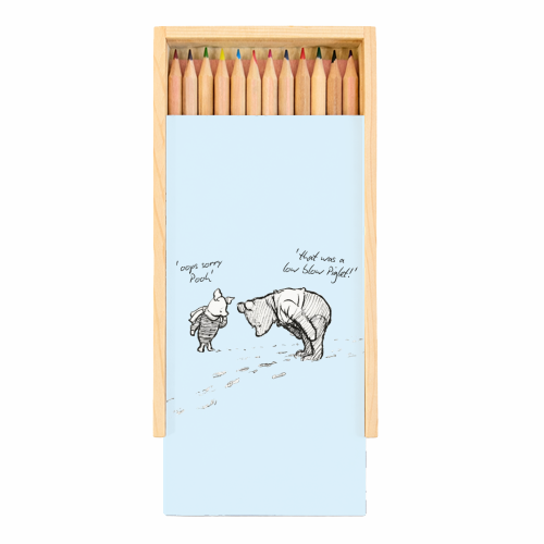 Low Blow Piglet - Coloured Pencils with Box by Ms Doodle