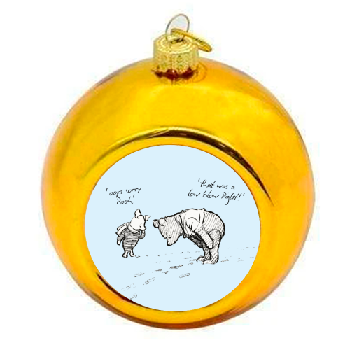 Low Blow Piglet - colourful christmas bauble by Ms Doodle