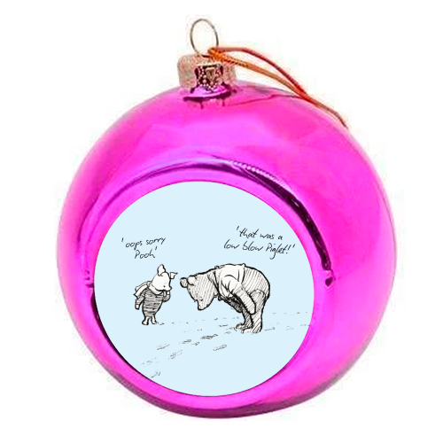 Low Blow Piglet - colourful christmas bauble by Ms Doodle